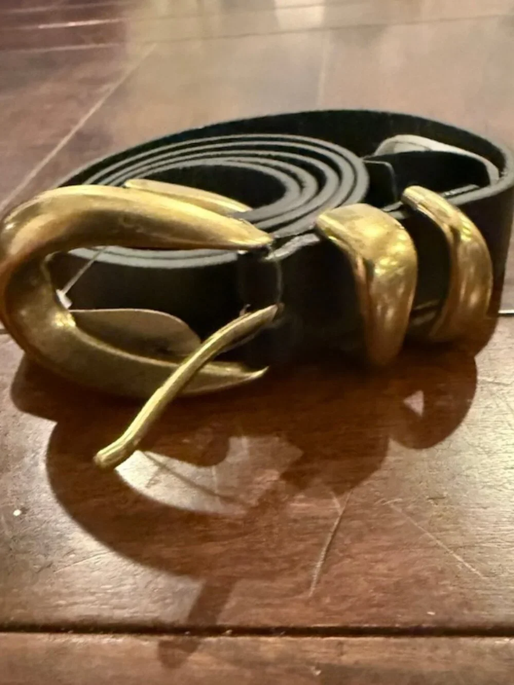 New! Free People Siren Black Leather Belt M/L